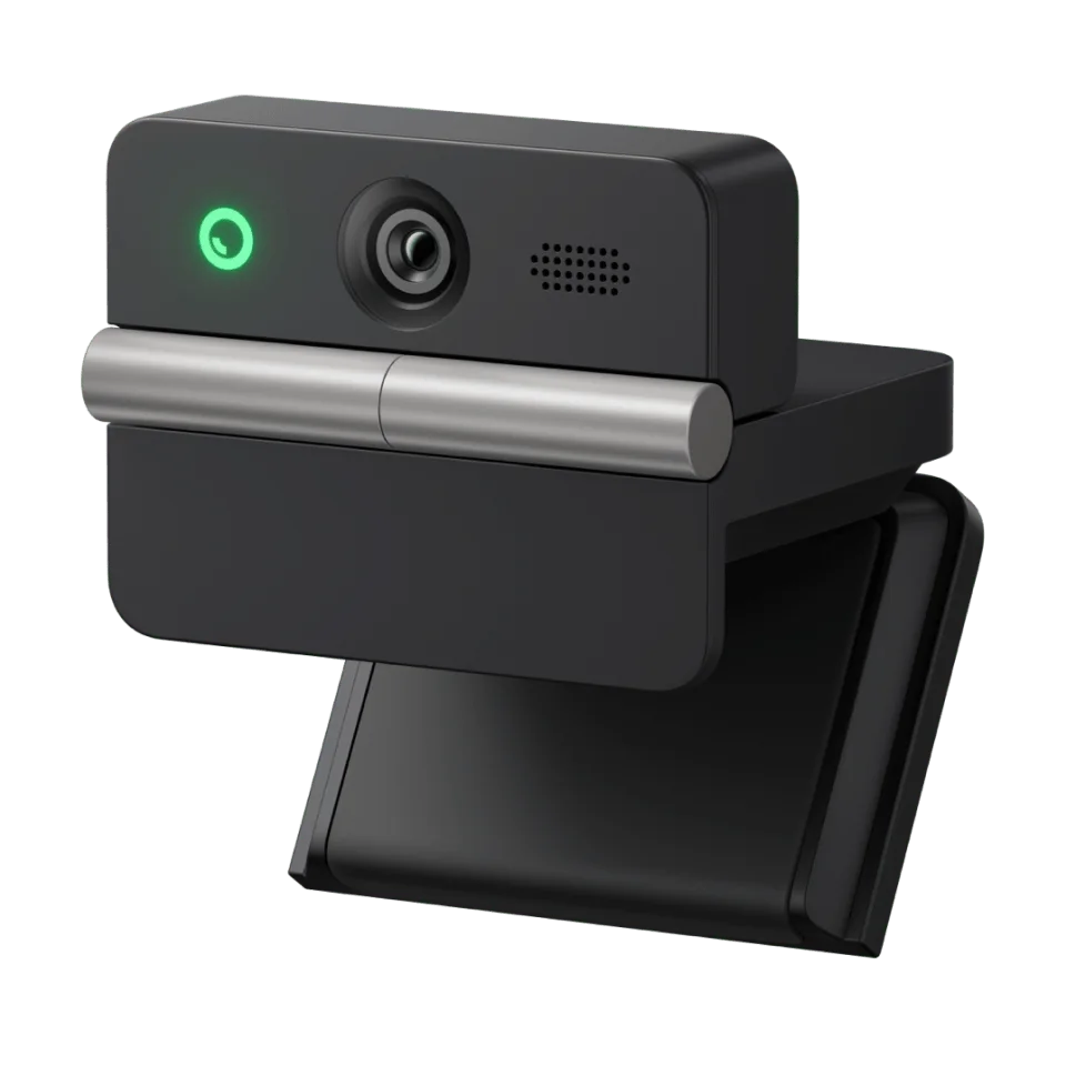Meet Flip with its lens housing open and integral folding stand; this offer is the standard camera package.