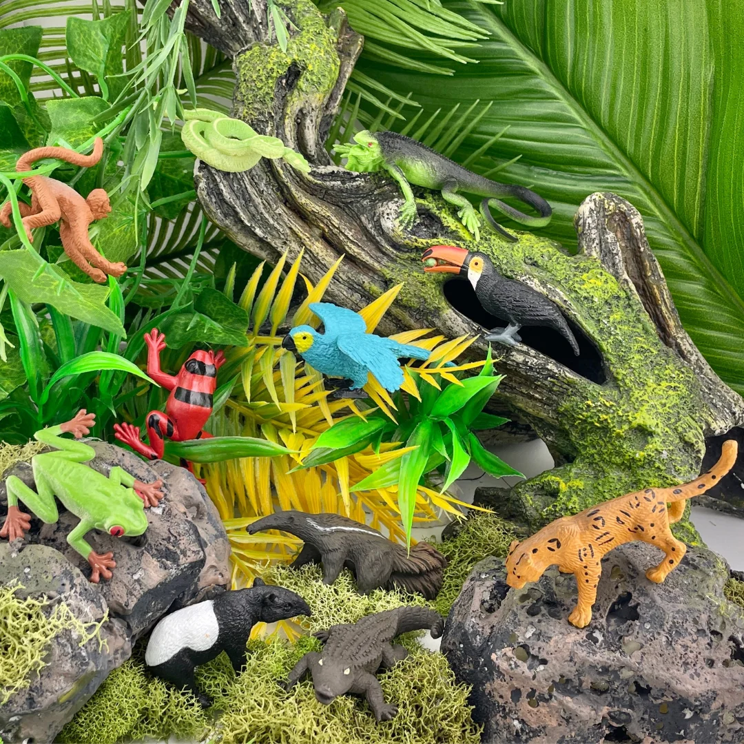 Rainforest TOOB 11-Animal Set — manufacturer reference view 5 — staged accessories not included