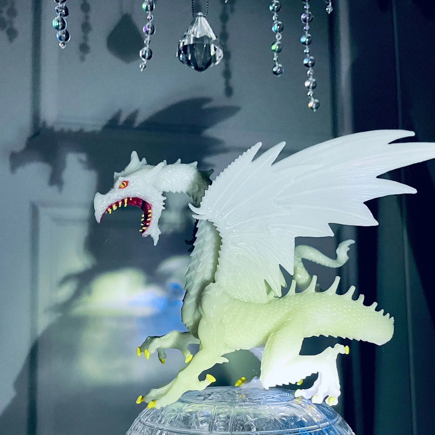 Glow-in-the-Dark Snow Dragon Figure — manufacturer reference view 6 — staged background props not included