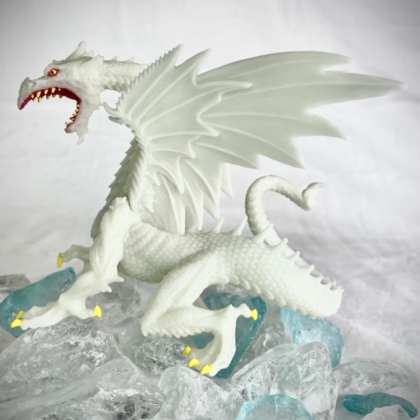 Glow-in-the-Dark Snow Dragon Figure — manufacturer reference view 7 — staged background props not included