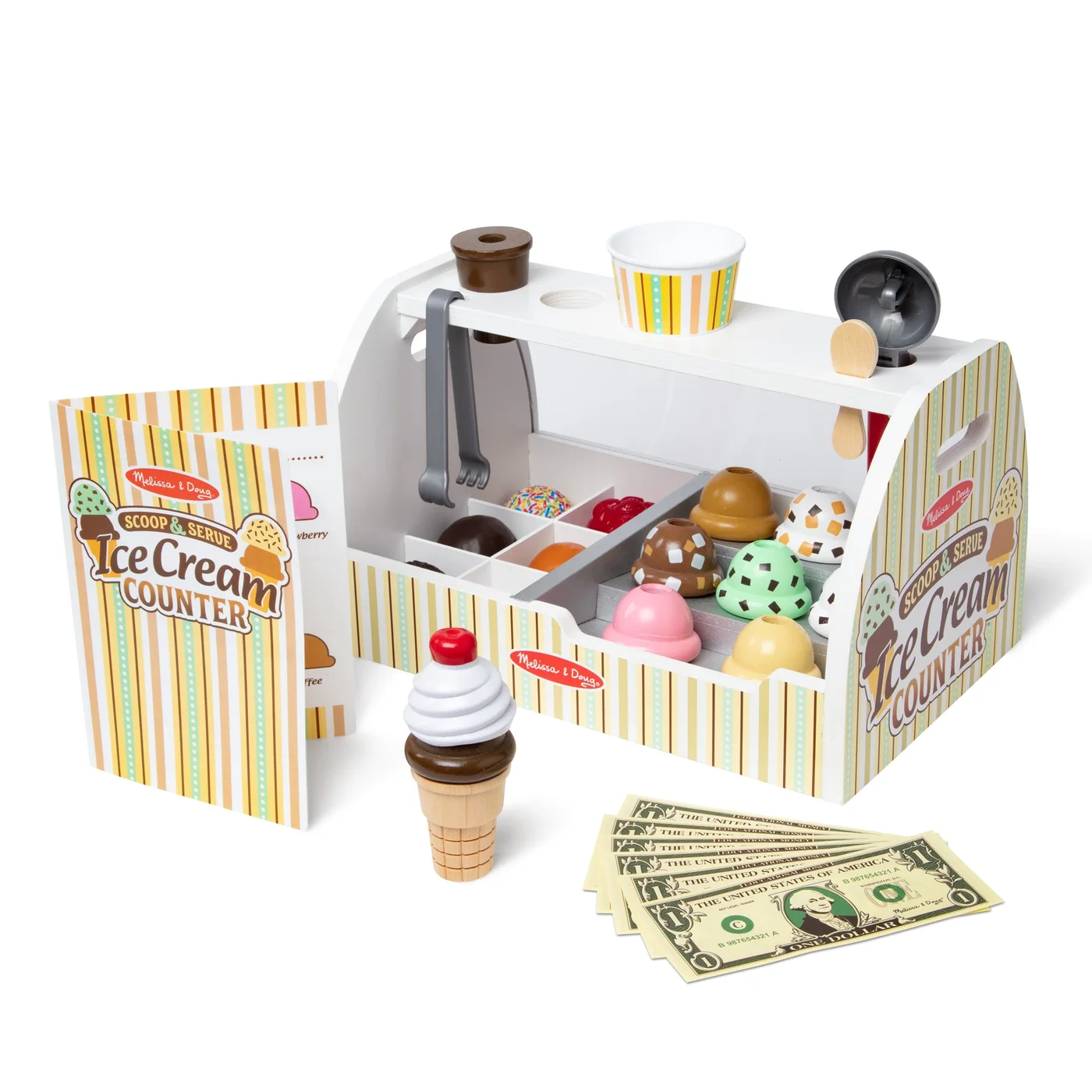 Wooden Scoop & Serve Ice Cream Counter, 28 Pieces — manufacturer reference view 4