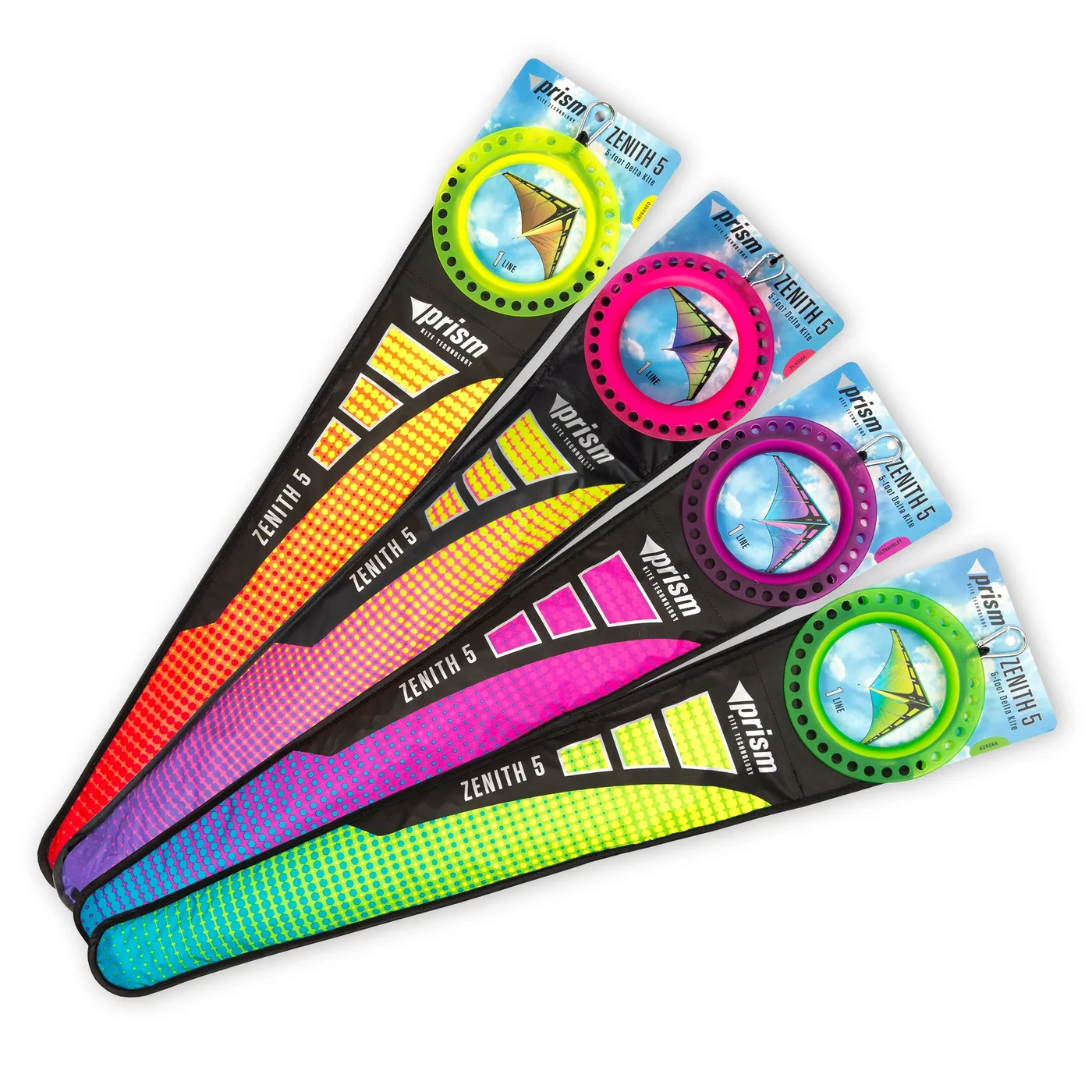Zenith 5 Single-Line Delta Kite, Infrared — manufacturer reference view 5 — range package photo shows alternatives; large add-on tail not assumed included