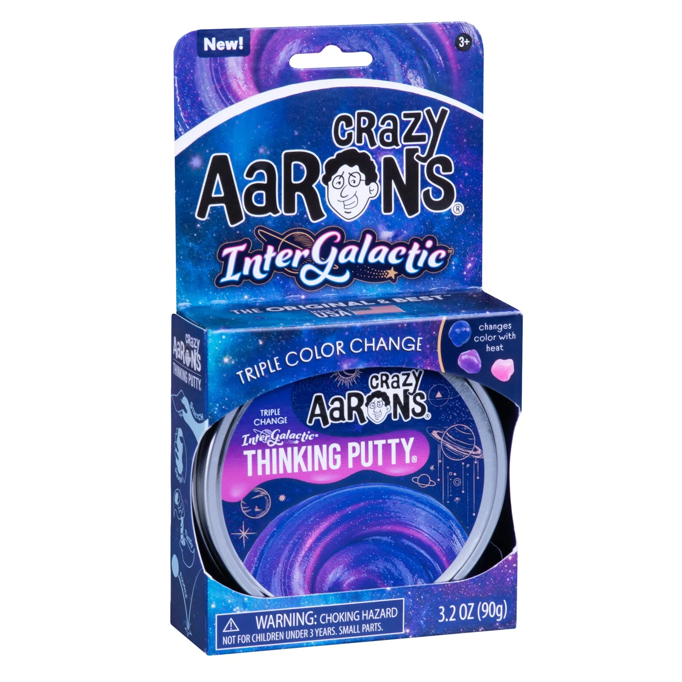 Intergalactic Hypercolor Thinking Putty IG020 Full-Size Tin — manufacturer reference view 6 — maker effect demonstration, not a Findweave hands-on test
