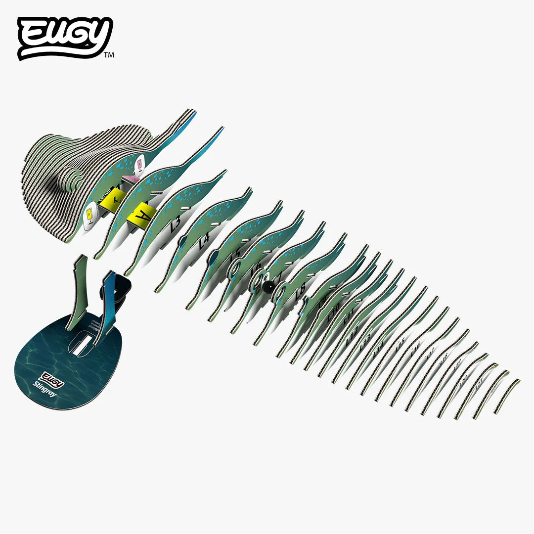 Stingray 102 Layered Paper 3D Puzzle Kit — manufacturer reference view 5 — assembled or exploded reference of an unassembled paper kit