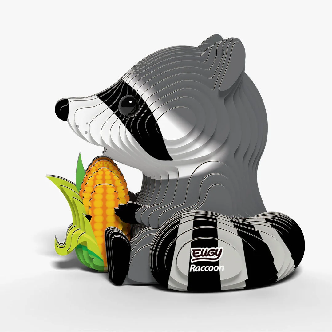 Raccoon 103 Layered Paper 3D Puzzle Kit — manufacturer reference view 3 — assembled or exploded reference of an unassembled paper kit
