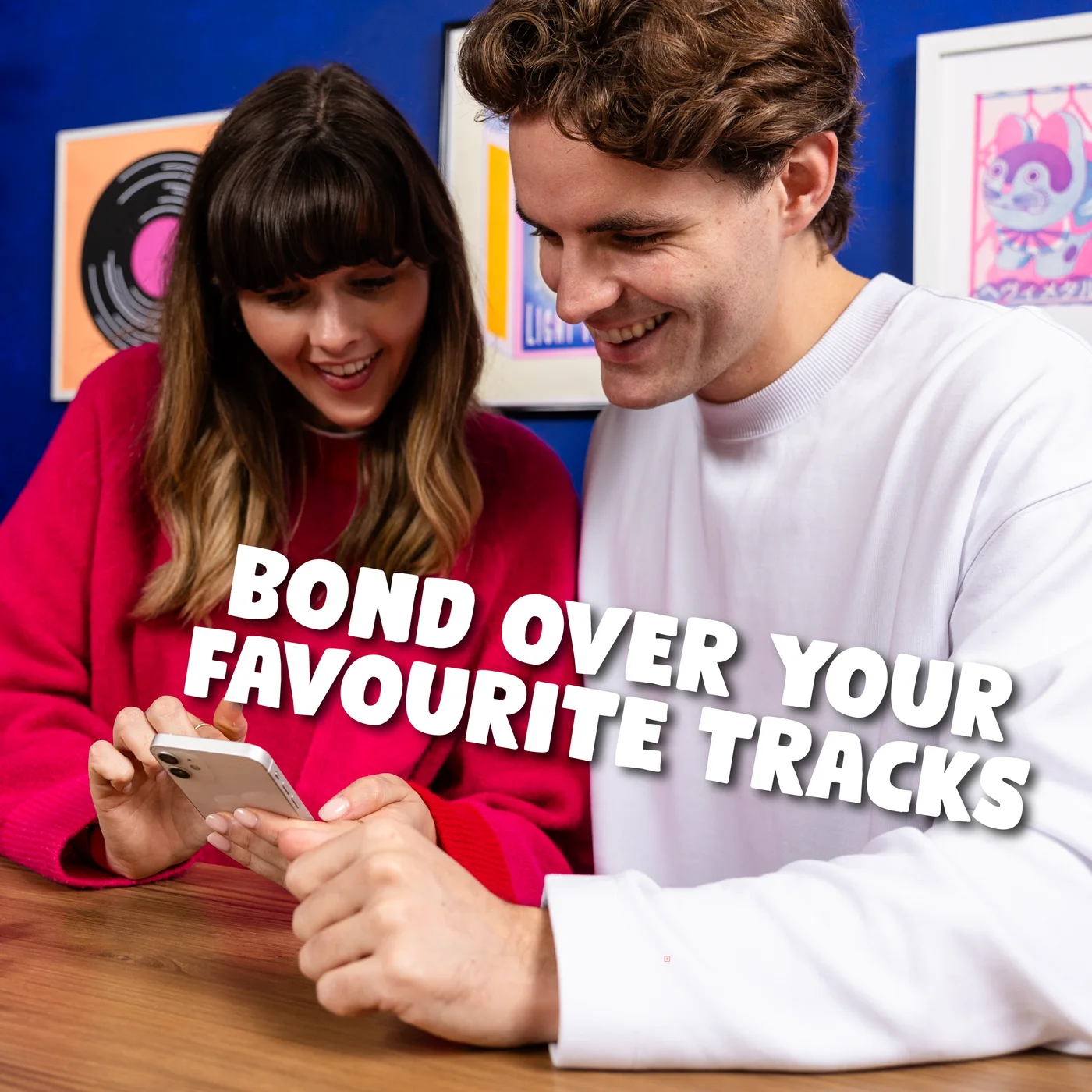Manufacturer song-selection scene — phone not included