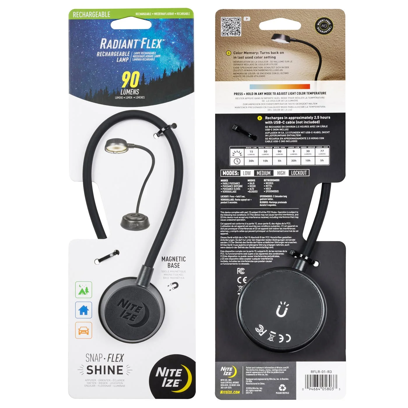 Radiant Flex Rechargeable Lamp package