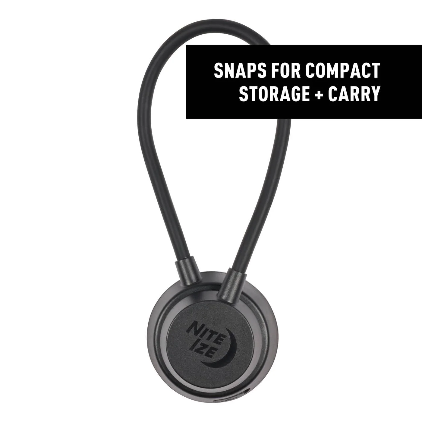 Radiant Flex Rechargeable Lamp snaps for compact storage and carry.