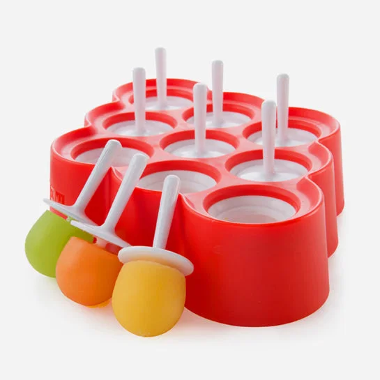 Red nine-place Mini tray with shaped treats