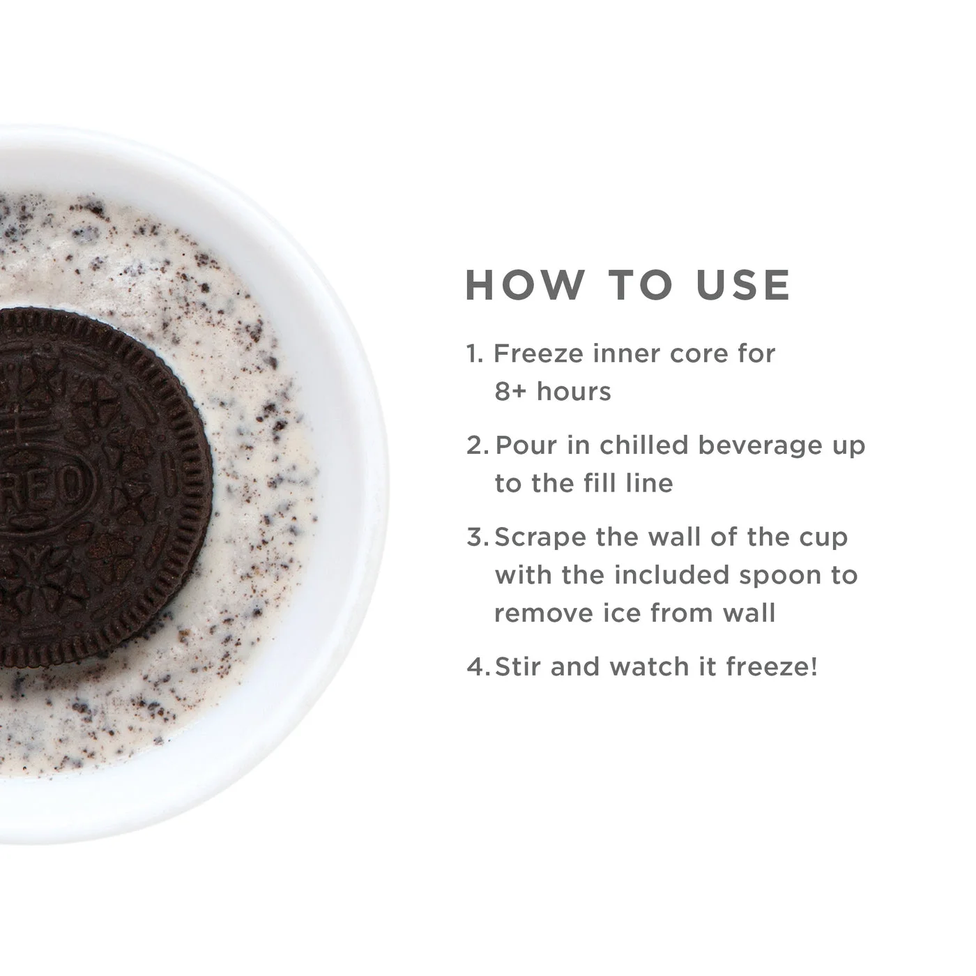 Maker instructions showing freezer preparation before use