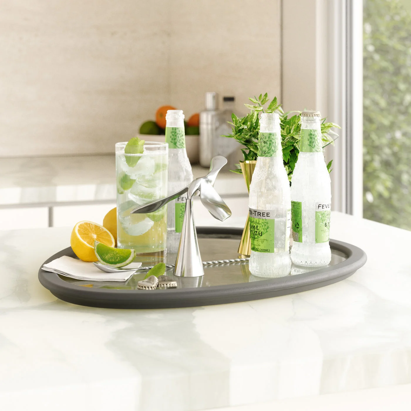 bar tray display scene — manufacturer reference