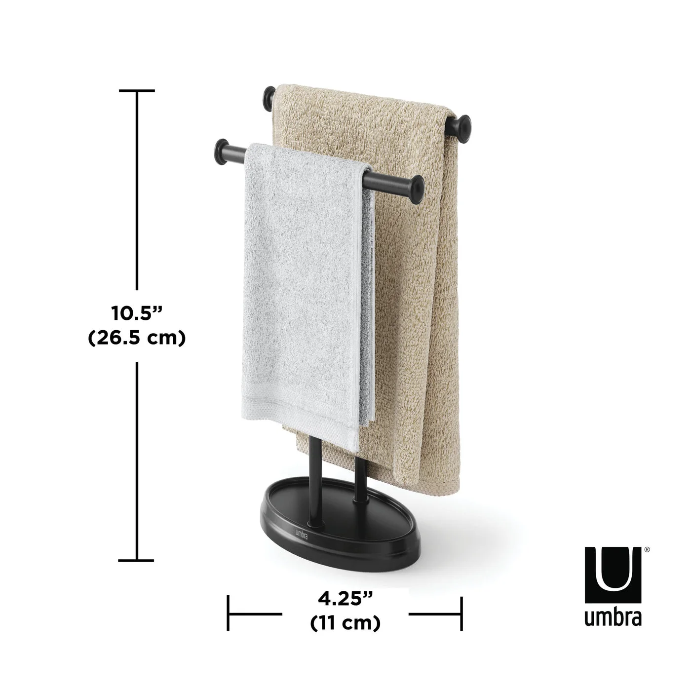 maker diagram shows 10.5-inch height, unlike 13.75-inch written specification; confirm selected model dimensions — manufacturer reference