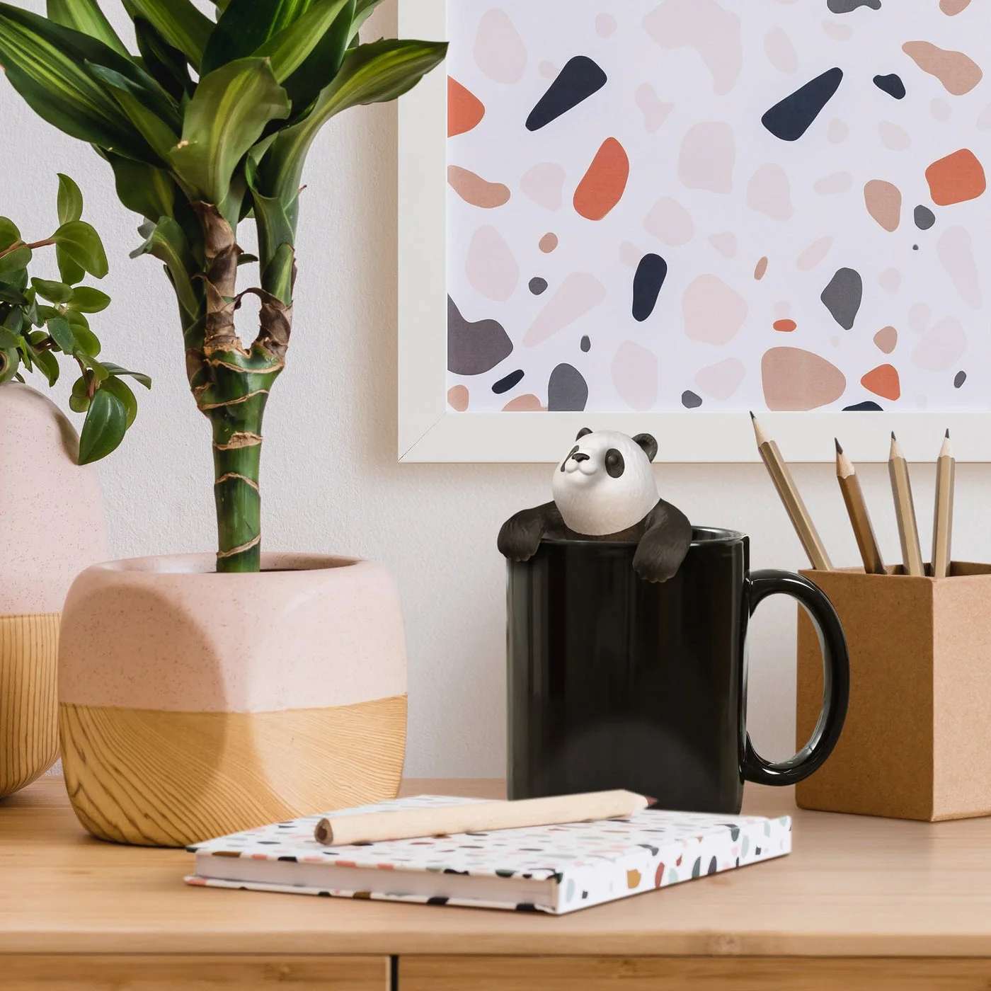 Maker desk styling; furnishing props not included