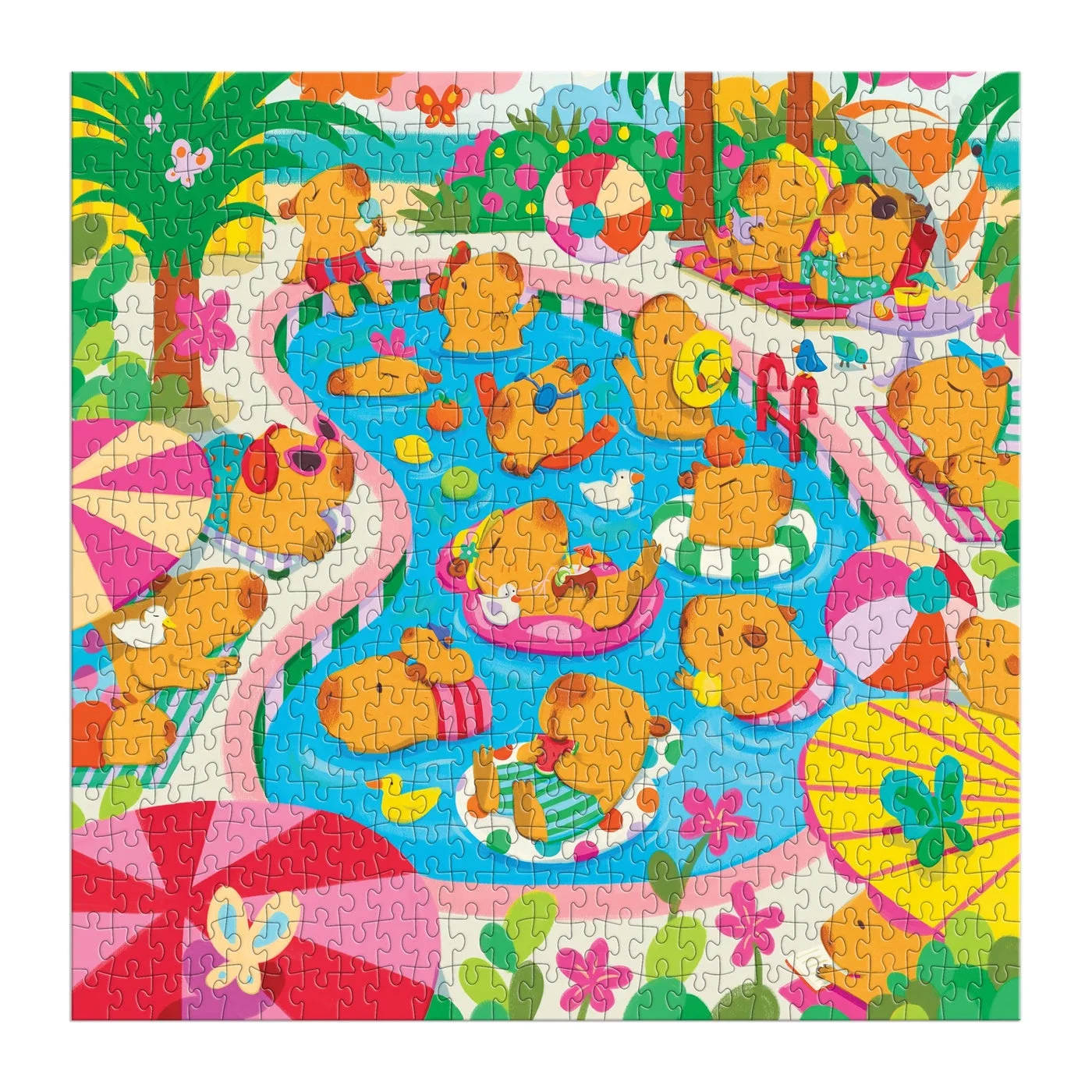 assembled square pool scene