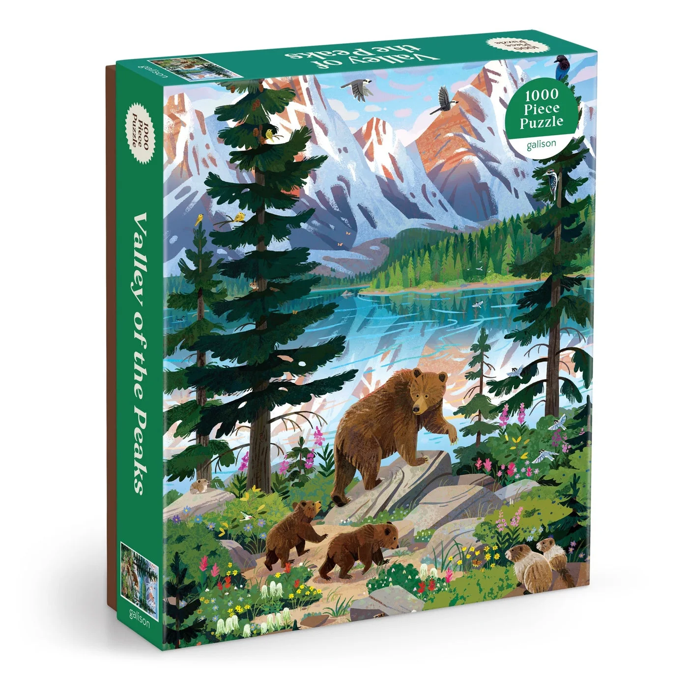 Valley of the Peaks 1000 Piece Puzzle 9780735389021 — angled retail box