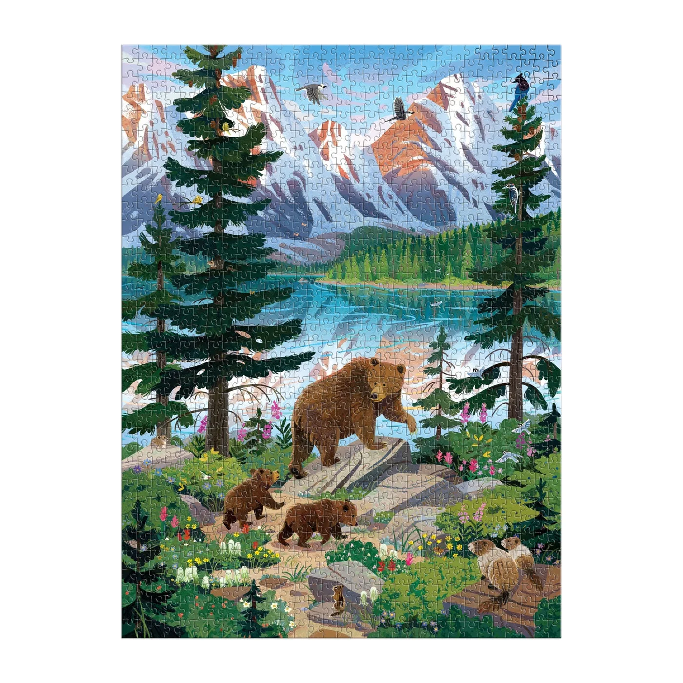 Valley of the Peaks 1000 Piece Puzzle 9780735389021 — completed puzzle with visible cuts