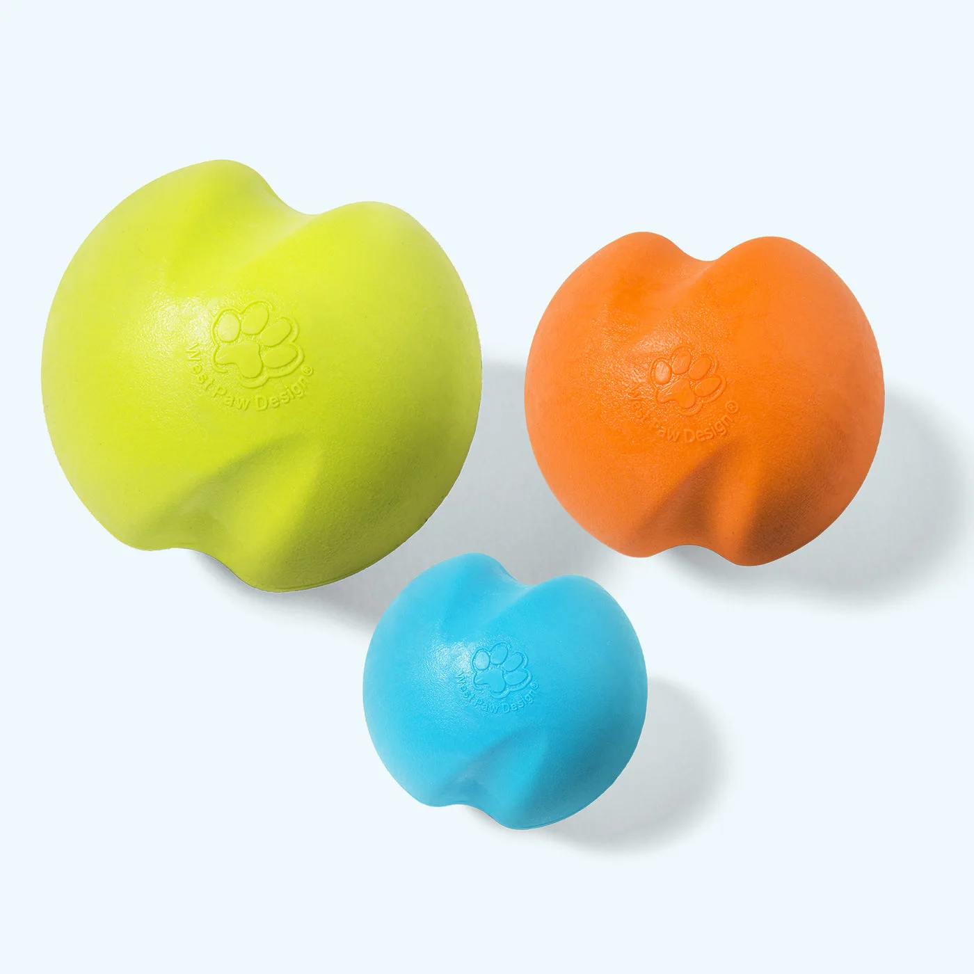 size and colour comparison; one Small Aqua Blue ball selected