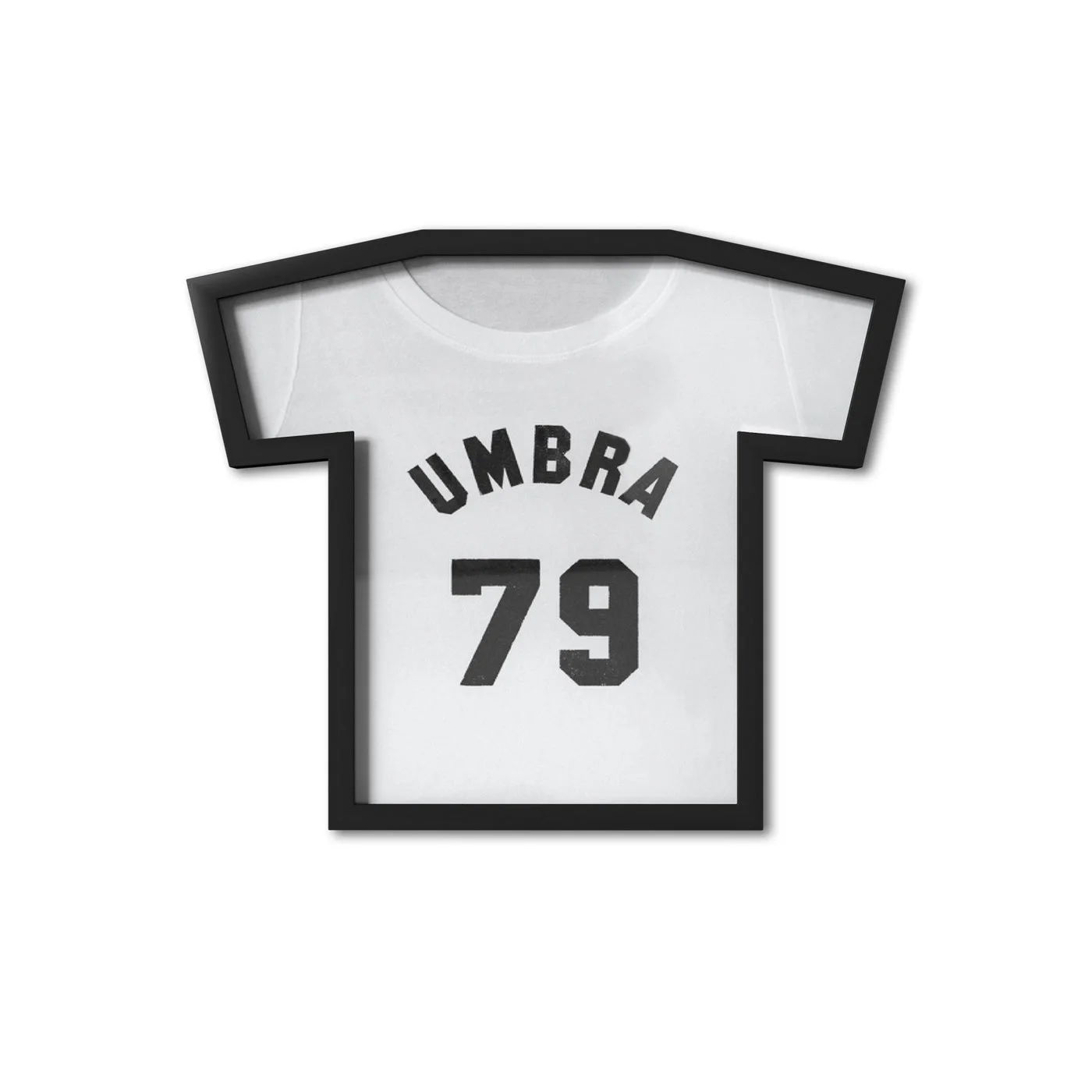 small black display case with example shirt, not included