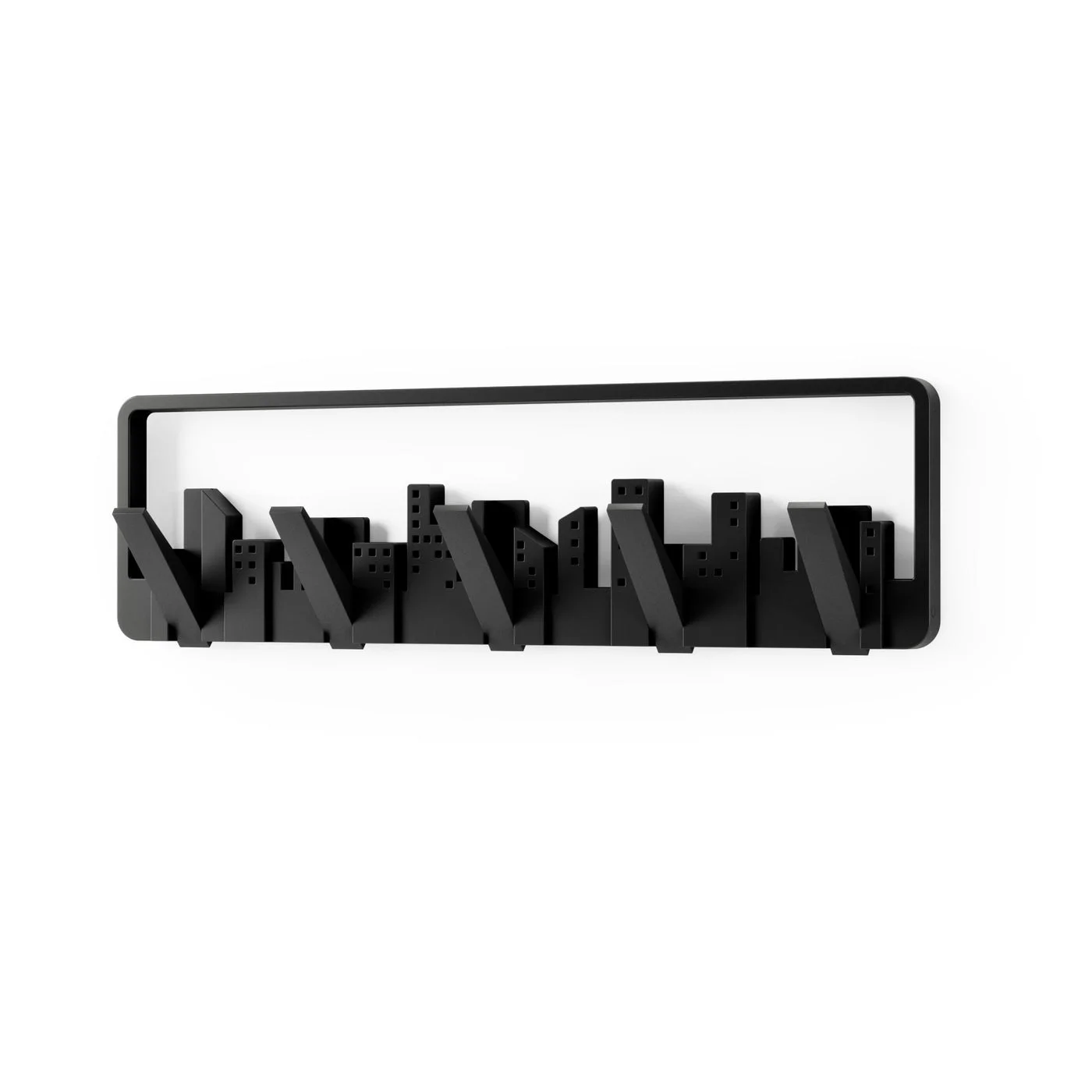 five open hooks in black cityscape rack