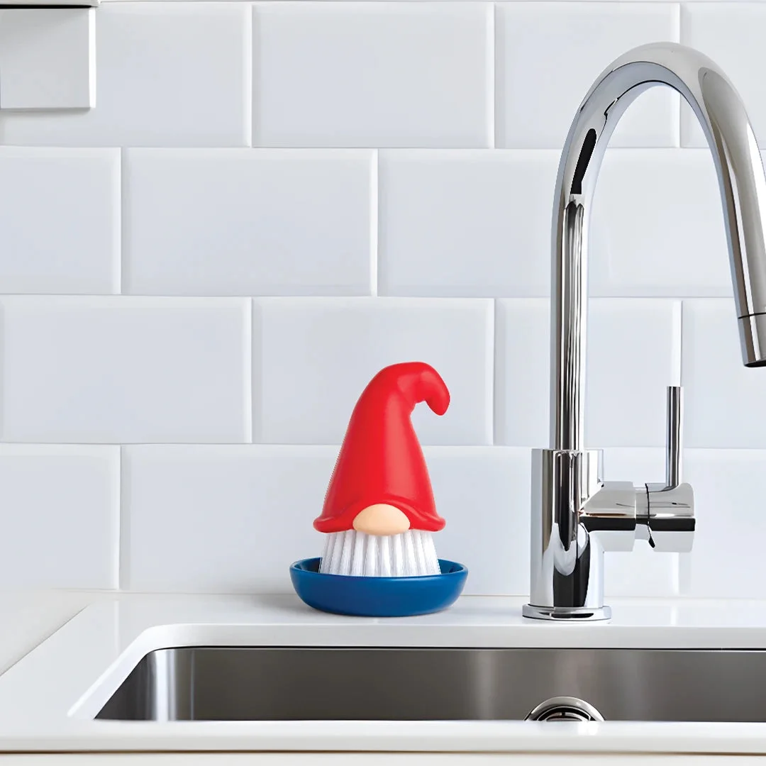 red Beardy at sink