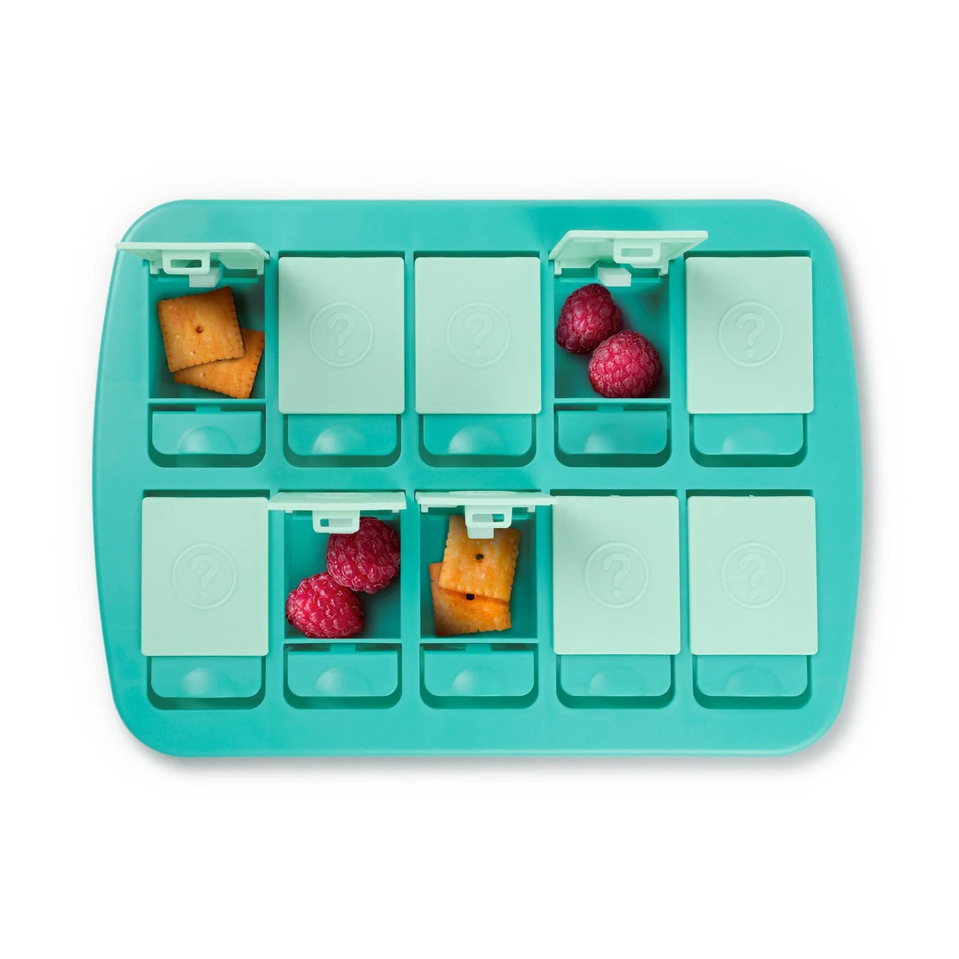 ten-compartment Mini tray with snack examples; food not included
