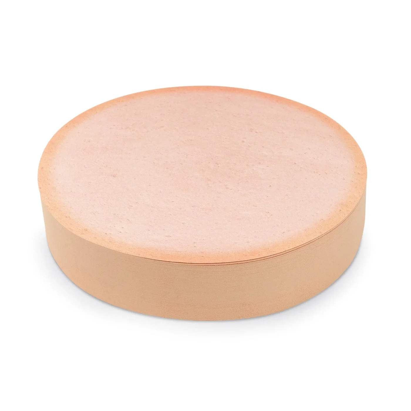 round sticky-note pad thickness view