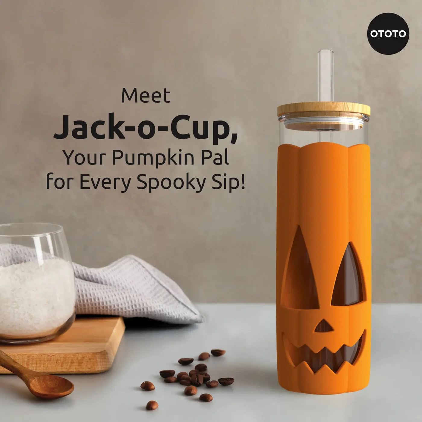 pumpkin tumbler on table