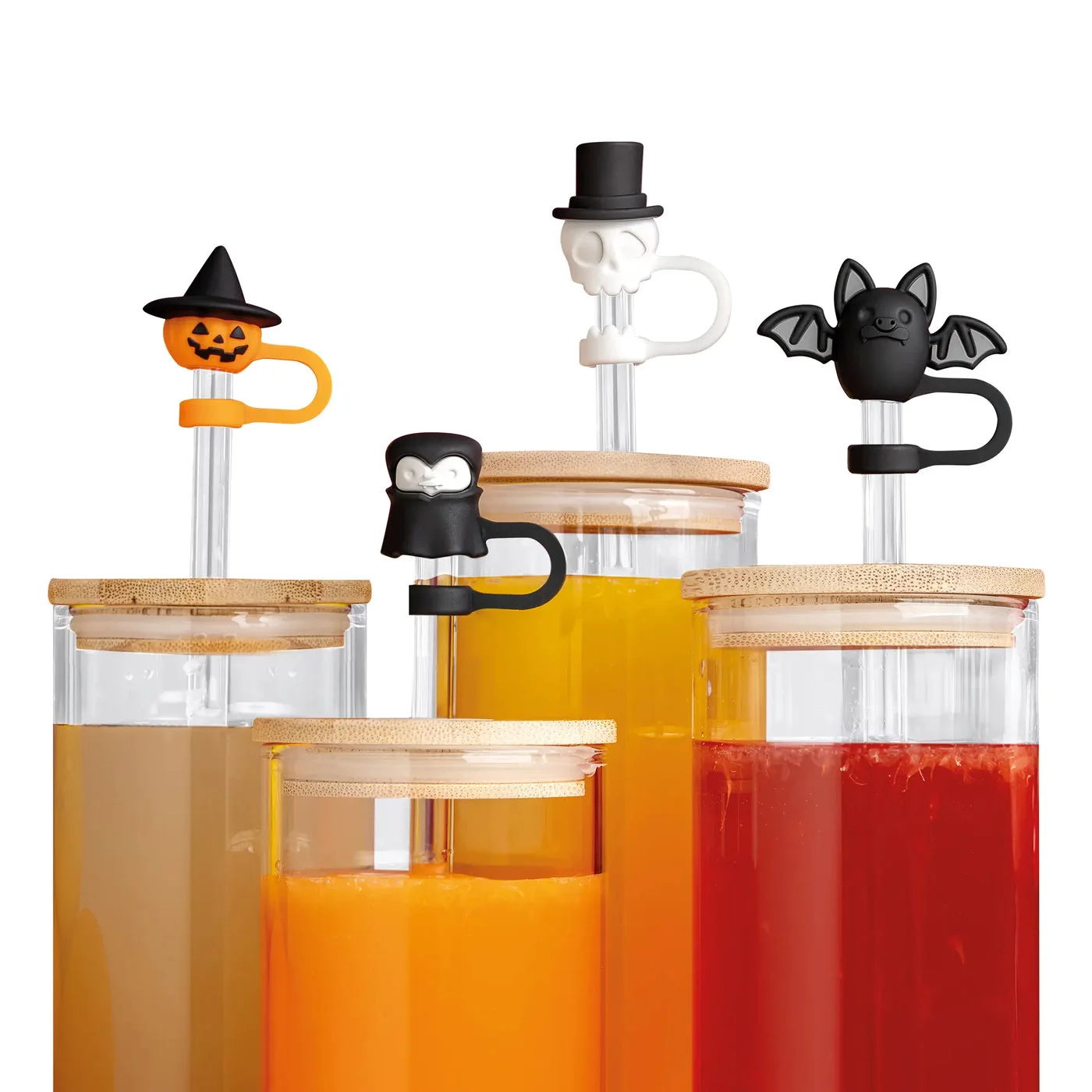 four characters on styled cups; cups excluded