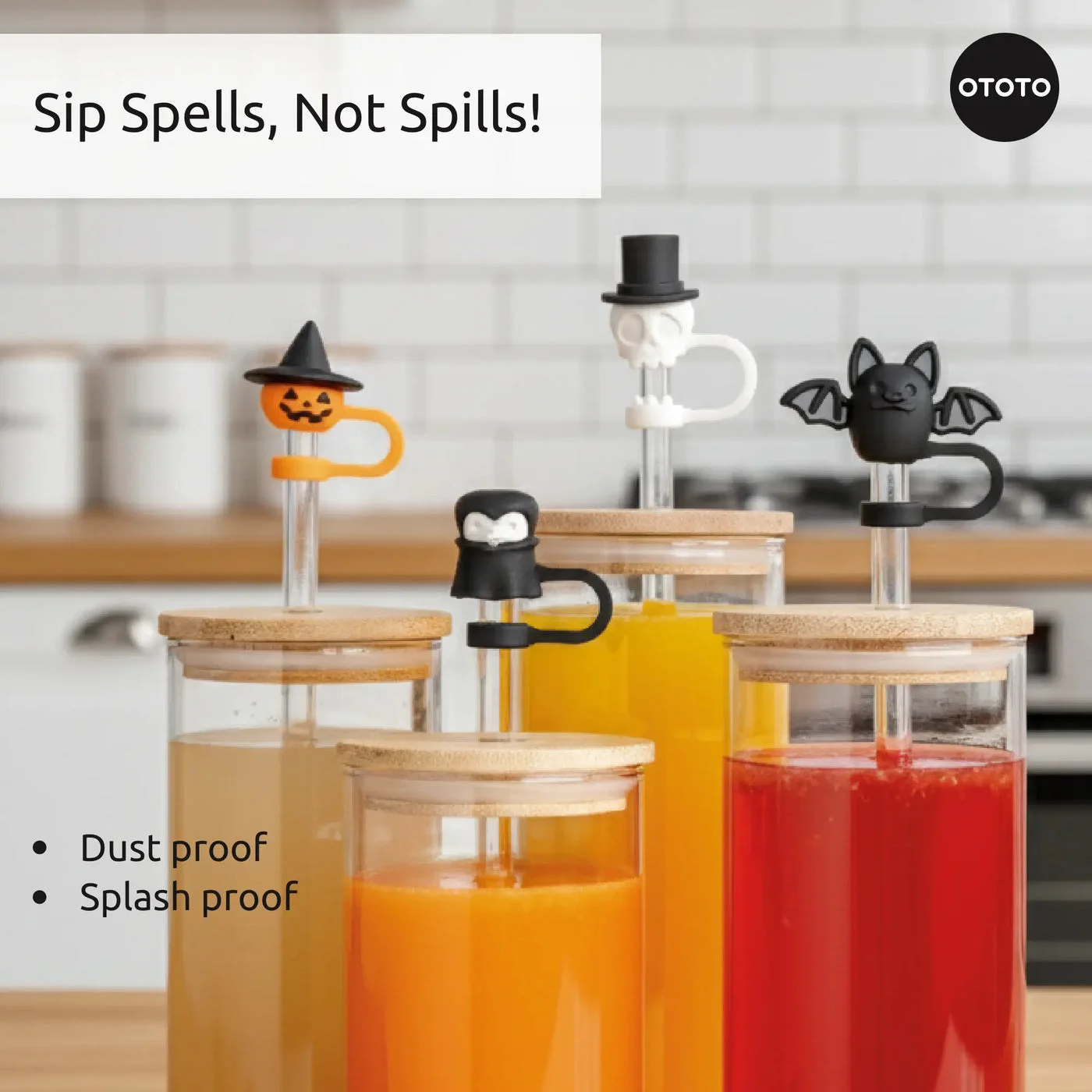 styled drink demonstration; does not seal entire lid