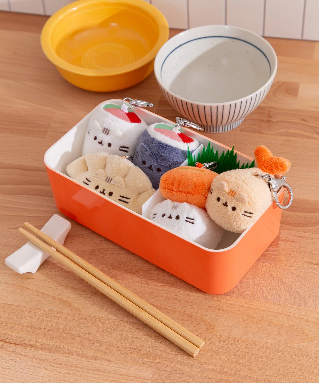 collection styled in a lunchbox; props excluded