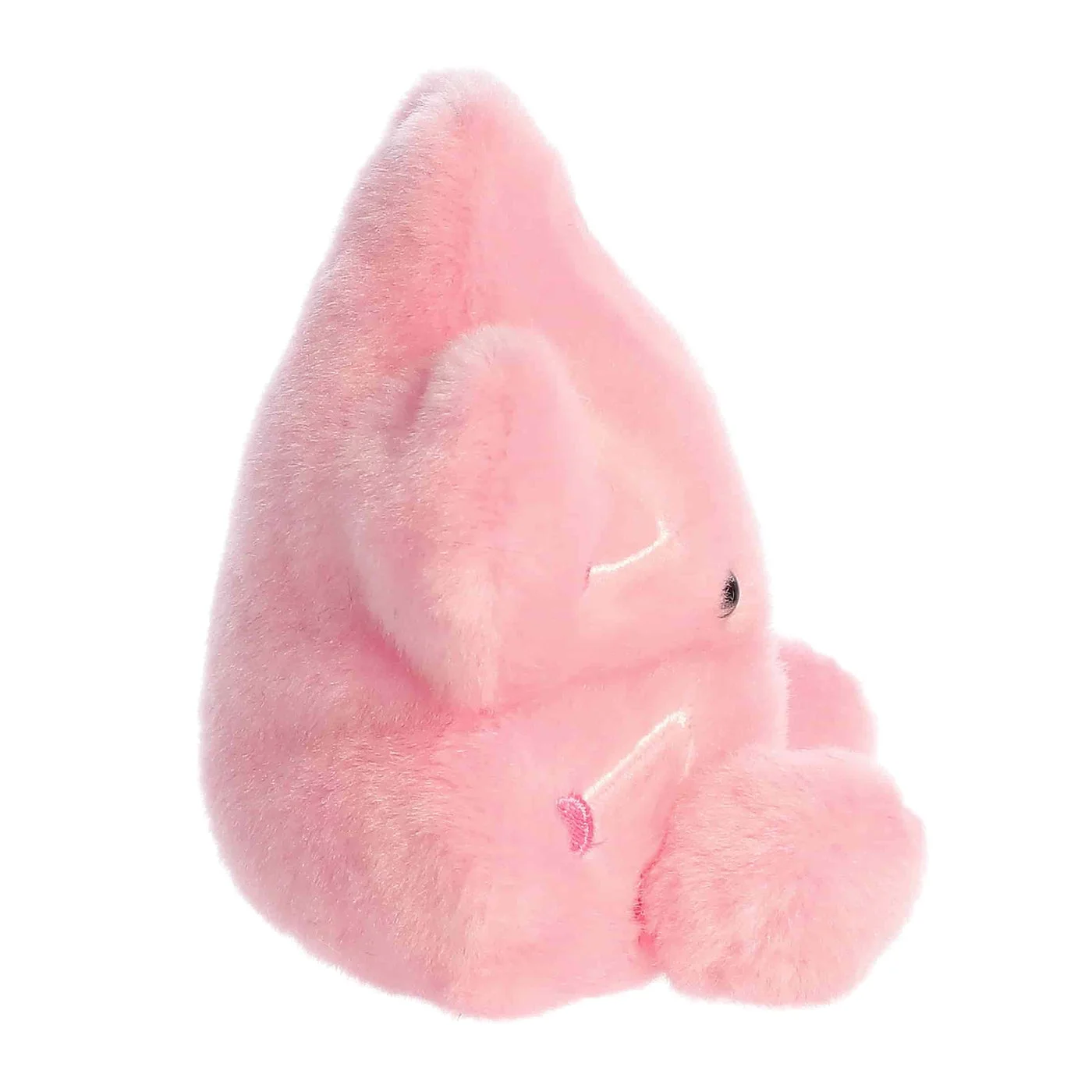 side view showing plush depth and small limbs