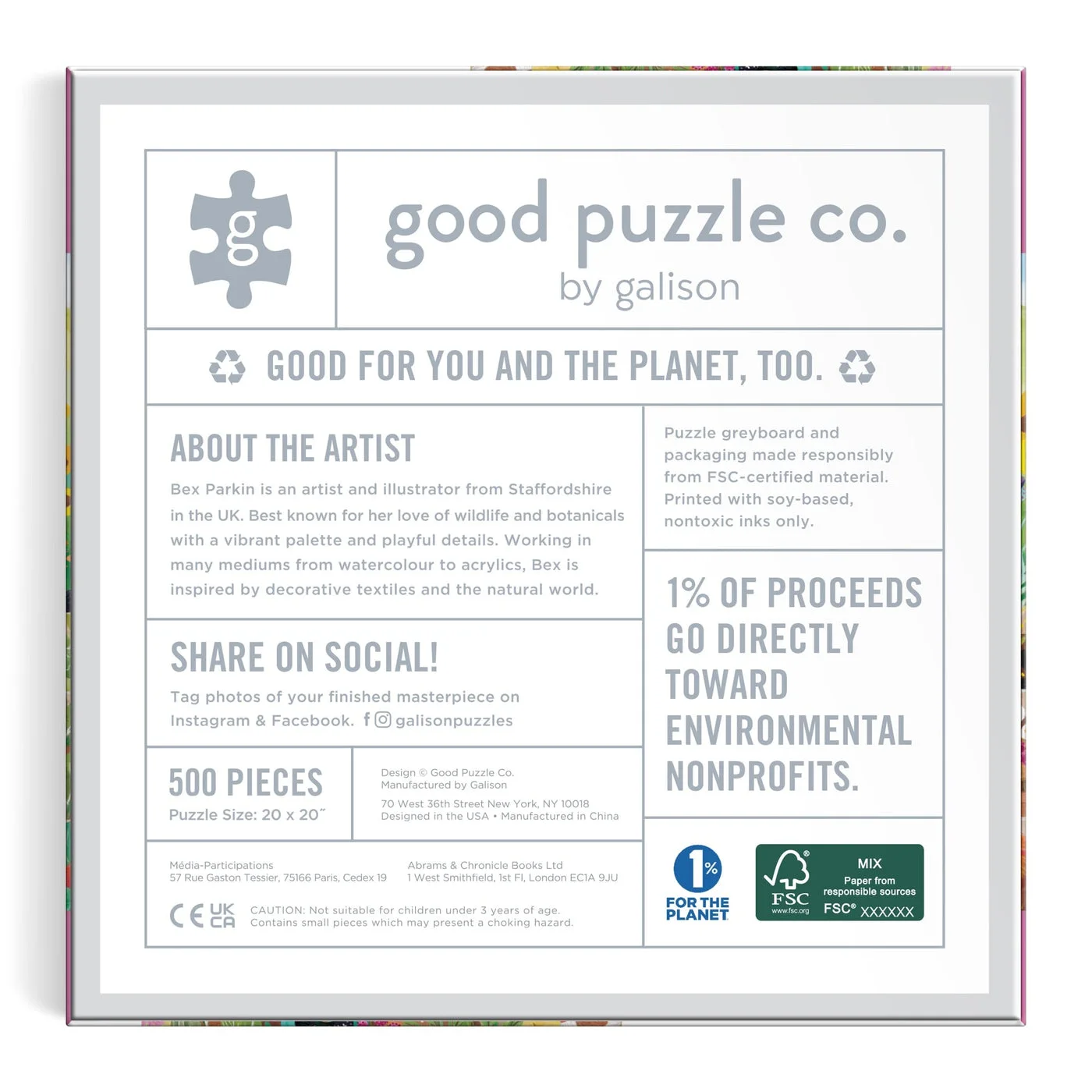 Manufacturer reference — box, artwork or puzzle detail