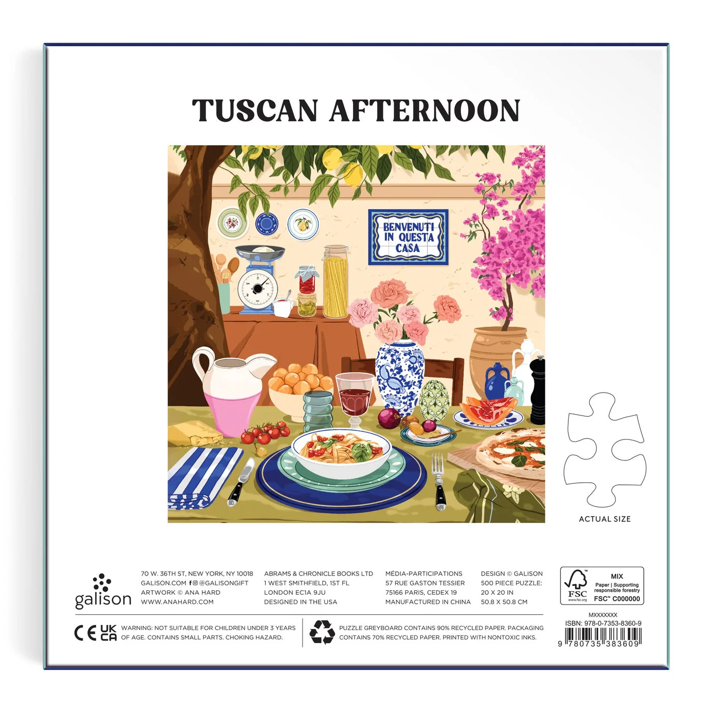 Manufacturer reference — matching selected artwork, puzzle or box