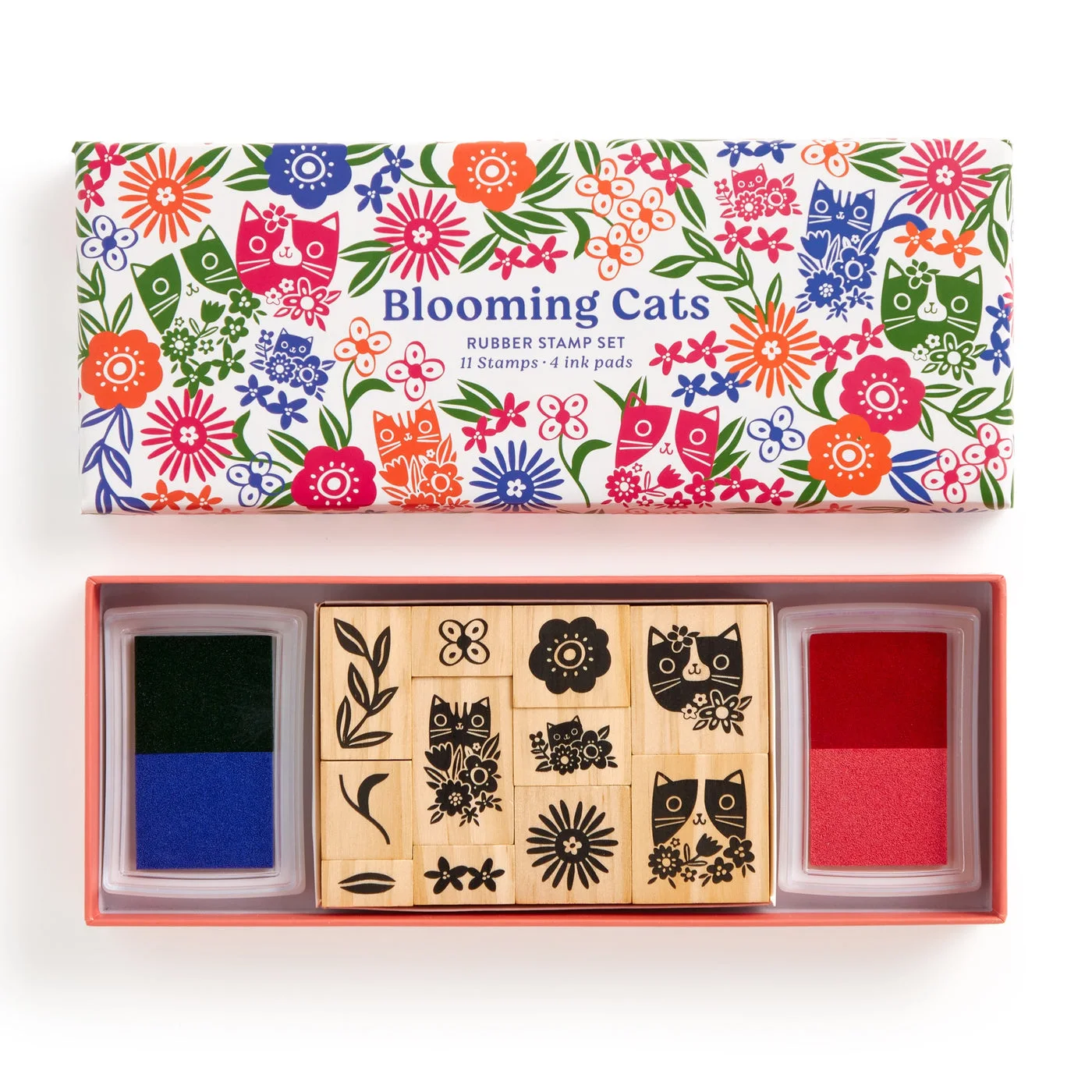 Open set with stamps and split-color ink pads