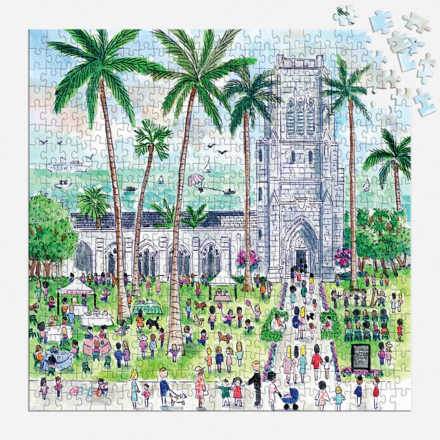 Partially assembled church scene